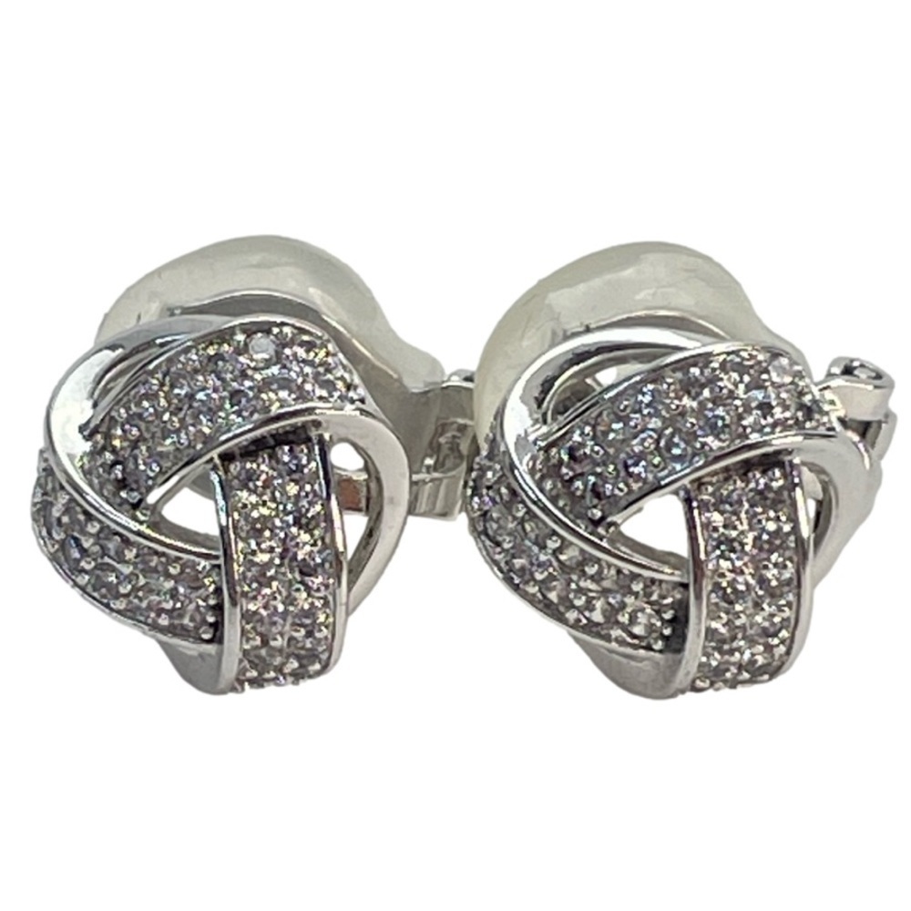 CRYSTAL Knot Clip On Earrings